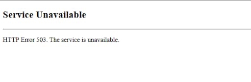 The remote server returned an error: (503) Server Unavailable.